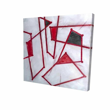 FONDO 16 x 16 in. Red Outlines Shapes-Print on Canvas FO2777466